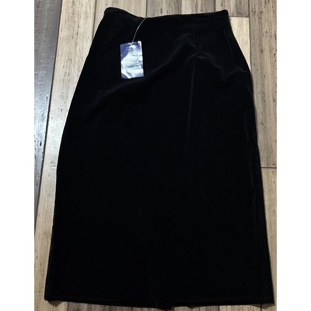 Ankle Black Eagles Eye Skirt Size 6 100% Cotton Warm Winter Felt Feeling Vintage